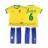 Camisola Brasil Roberto Carlos 6 Retro Criança Equipamento Primeiro 1998 Manga Curta